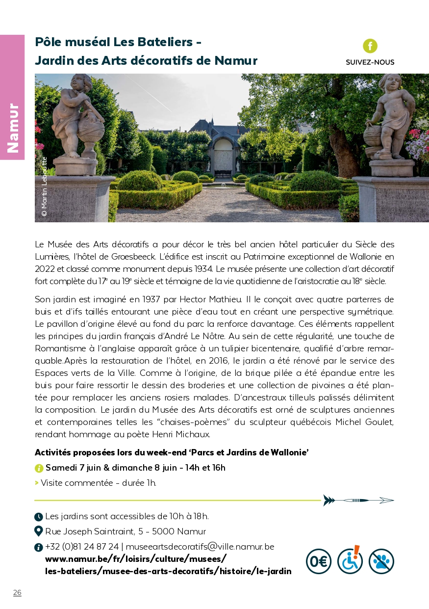 Jardin des Arts décoratifs de Namur